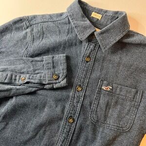 Hollister Short Mens Size XS Long Sleeve Blue Button Down